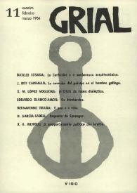 Portada:Grial : revista galega de cultura. Núm. 11, 1966