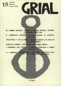 Portada:Grial : revista galega de cultura. Núm. 15, 1967