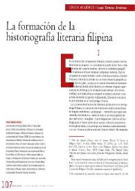 La formación de la historiografía literaria filipina / Isaac Donoso Jiménez | Biblioteca Virtual Miguel de Cervantes