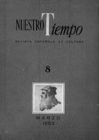 Portada:Nuestro Tiempo : revista española de cultura. Año V, segunda época, núm. 8, marzo 1953