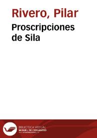 Portada:Proscripciones de Sila / Pilar Rivero y Julián Pelegrín