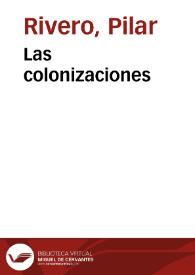 Portada:Las colonizaciones / Pilar Rivero y Julián Pelegrín