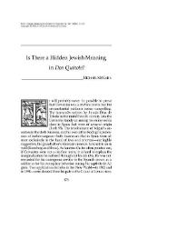 Is There a Hidden Jewish Meaning in "Don Quixote"? / Michael McGaha | Biblioteca Virtual Miguel de Cervantes