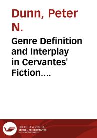 Portada:Genre Definition and Interplay in Cervantes' Fiction. Introduction / Peter N. Dunn
