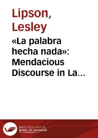 «La palabra hecha nada»: Mendacious Discourse in La Gitanilla / Lesley Lipson | Biblioteca Virtual Miguel de Cervantes
