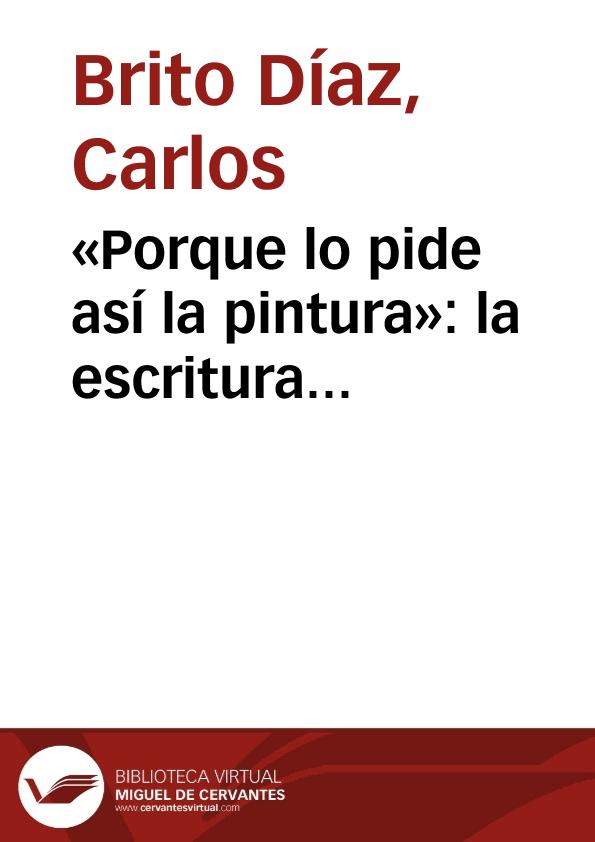 «Porque lo pide así la pintura»: la escritura peregrina en el lienzo del "Persiles" / Carlos Brito Díaz | Biblioteca Virtual Miguel de Cervantes