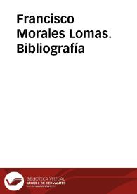 Portada:Francisco Morales Lomas. Bibliografía