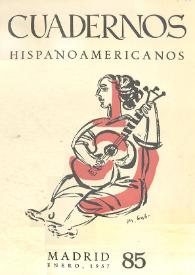 Portada:Cuadernos Hispanoamericanos. Núm. 85, enero 1957