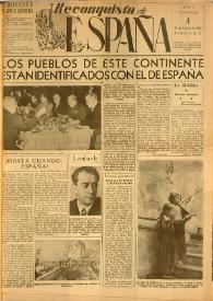 Reconquista de España : Periódico Semanal. Órgano de la Unión Nacional Española en México. Año I, núm. 4, 15 de marzo de 1945 | Biblioteca Virtual Miguel de Cervantes