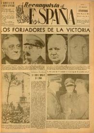 Reconquista de España : Periódico Semanal. Órgano de la Unión Nacional Española en México. Año I, núm. extraordinario, 20 de mayo de 1945 | Biblioteca Virtual Miguel de Cervantes