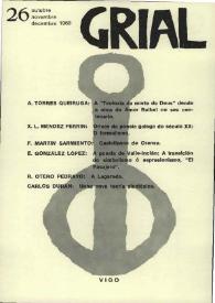 Portada:Grial : revista galega de cultura. Núm. 26, 1969