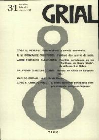 Portada:Grial : revista galega de cultura. Núm. 31, 1971