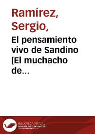 Portada:El pensamiento vivo de Sandino [El muchacho de Niquinohomo] / Sergio Ramírez