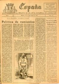 Portada:España : Órgano de la Junta Española de Liberación. Año I, núm. 14, 6 de mayo de 1944