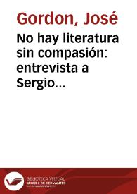 Portada:No hay literatura sin compasión: entrevista a Sergio Ramírez / José Gordon