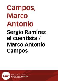 Portada:Sergio Ramírez el cuentista / Marco Antonio Campos
