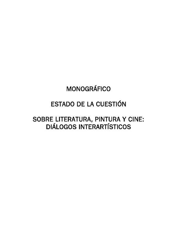 Sobre la relación de la literatura contemporánea con la pintura y el cine / María Dolores Martos Pérez | Biblioteca Virtual Miguel de Cervantes