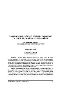 El oro del crepúsculo sombrío: Caravaggio en la poesía española contemporánea / Carlos Primo Cano | Biblioteca Virtual Miguel de Cervantes