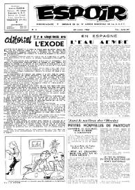 Portada:Espoir : Organe de la VIª Union régionale de la C.N.T.F. Num. 4, 28 janvier 1962