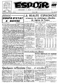 Portada:Espoir : Organe de la VIª Union régionale de la C.N.T.F. Num. 15, 15 avril 1962