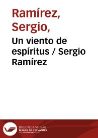 Portada:Un viento de espíritus / Sergio Ramírez