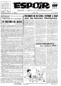 Portada:Espoir : Organe de la VIª Union régionale de la C.N.T.F. Num. 41, 14 octobre 1962