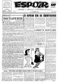Portada:Espoir : Organe de la VIª Union régionale de la C.N.T.F. Num. 95, 27 octobre 1963