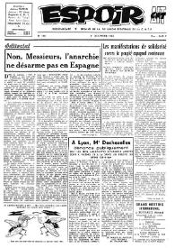 Portada:Espoir : Organe de la VIª Union régionale de la C.N.T.F. Num. 100, 1 décembre 1963