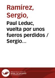 Portada:Paul Leduc, vuelta por unos fueros perdidos / Sergio Ramírez