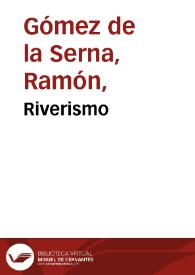 Portada:Riverismo / Ramón Gómez de la Serna