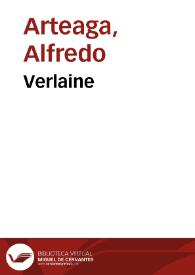 Portada:Verlaine / Alfredo Arteaga