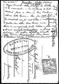 Portada:Tarjeta postal de Arturo a Rafael Altamira. Gmunden (Austria), 21 de junio de 1908
