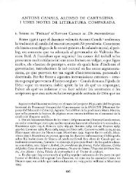Portada:Antoni Canals, Alonso de Cartagena i unes notes de literatura comparada / Tomàs Martínez Romero