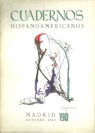 Portada:Cuadernos Hispanoamericanos. Núm. 190, octubre 1965