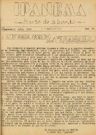 Portada:Ipanema : diario de a bordo. Núm. 21, 3 de julio de 1939