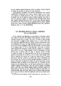 Portada:La edición crítica como historia de la cultura / Manuel Vilanova