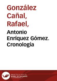 Portada:Antonio Enríquez Gómez. Cronología / Rafael González Cañal