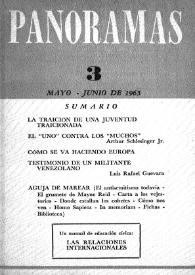 Portada:Panoramas (México. 1963). Núm. 3, mayo-junio de 1963