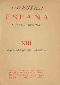 Portada:Nuestra España : Revista Mensual. Núm. 13, último trimestre de 1940
