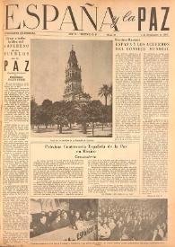 Portada:España y la paz. Año II, núm. 19, 1 de septiembre de 1952
