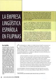 Portada:La empresa lingüística española en Filipinas / Hans-Jörg Döhla