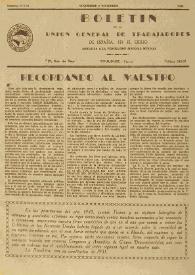Portada:U.G.T. : Boletín de la Unión General de Trabajadores de España en Francia. Núm. 13-14, noviembre-diciembre de 1945