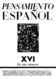 Portada:Pensamiento español. Año II, núm. 16, agosto 1942