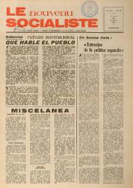 Portada:Le Nouveau Socialiste. 2e Année, numéro 22, jeudi 22 mars 1973