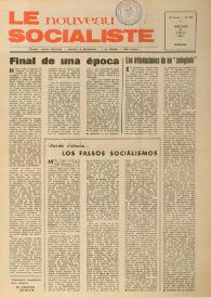 Portada:Le Nouveau Socialiste. 3e Année, numéro 56, mercredi 31 juillet 1974