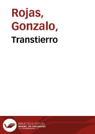 Transtierro / Gonzalo Rojas | Biblioteca Virtual Miguel de Cervantes