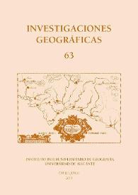 Portada:Investigaciones Geográficas. Núm. 63, 2015