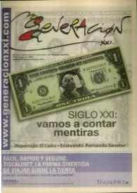 Portada:Generación XXI : revista universitaria de difusión gratuita. 2.ª Quincena de enero 2001