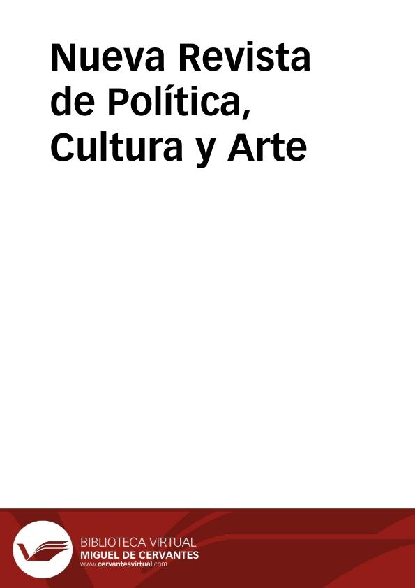 Nueva Revista de Política, Cultura y Arte | Biblioteca Virtual Miguel de Cervantes