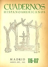 Portada:Cuadernos Hispanoamericanos. Núm. 116-117, agosto-septiembre 1959